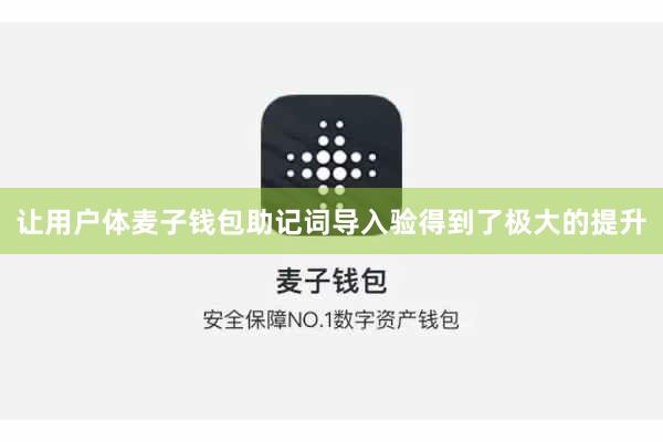 让用户体麦子钱包助记词导入验得到了极大的提升