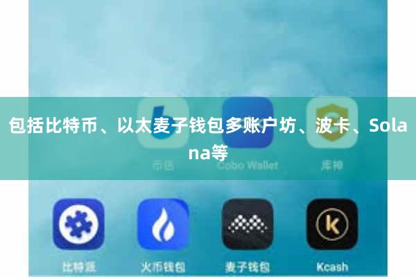包括比特币、以太麦子钱包多账户坊、波卡、Solana等